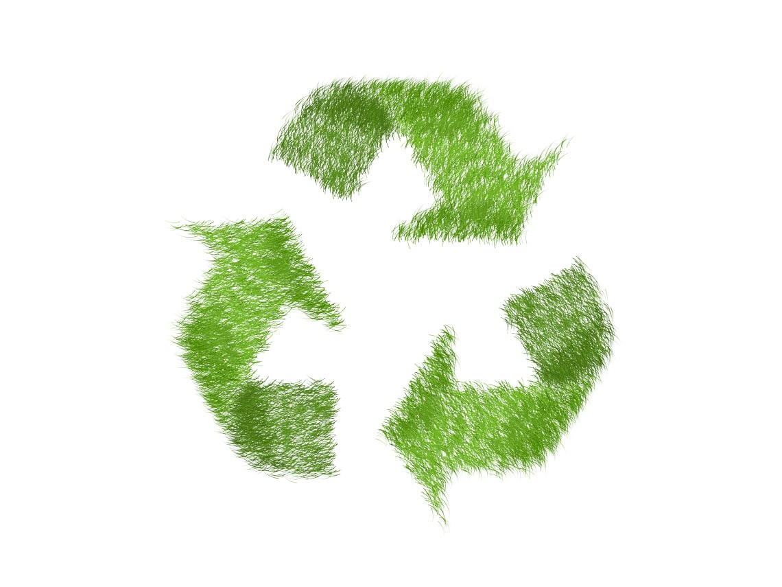 Green recycling logo