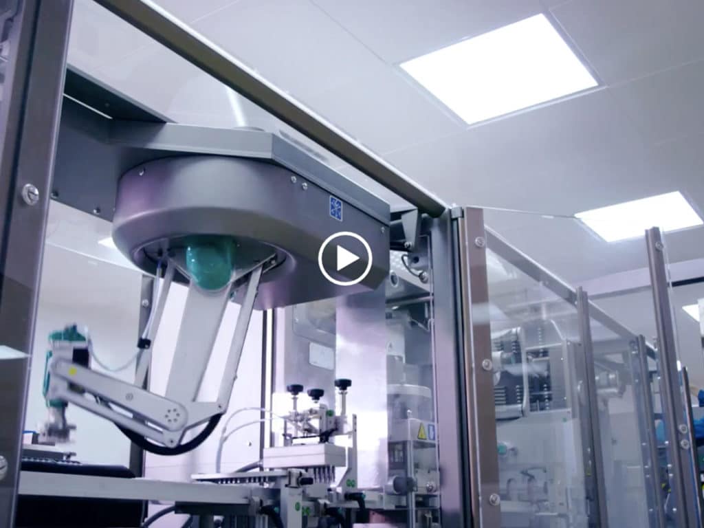 Medical packaging machine inside a laboratory