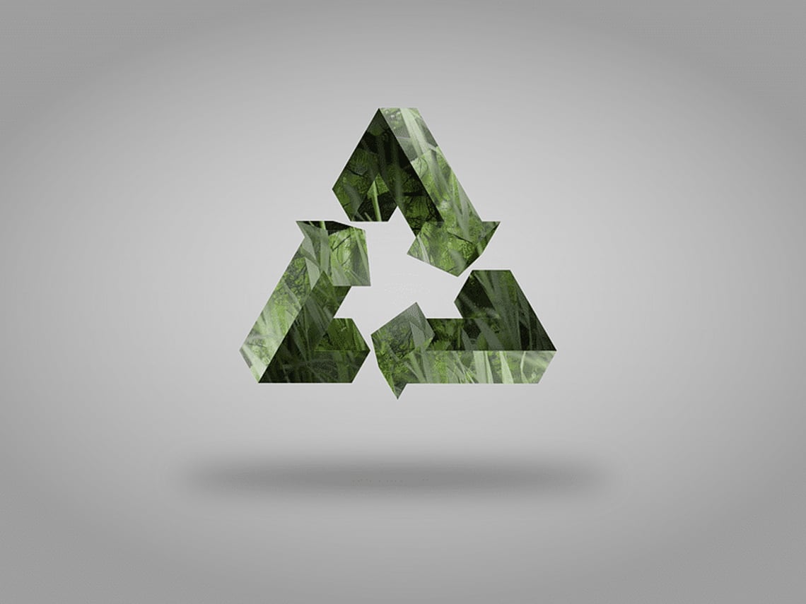 Green recycling logo