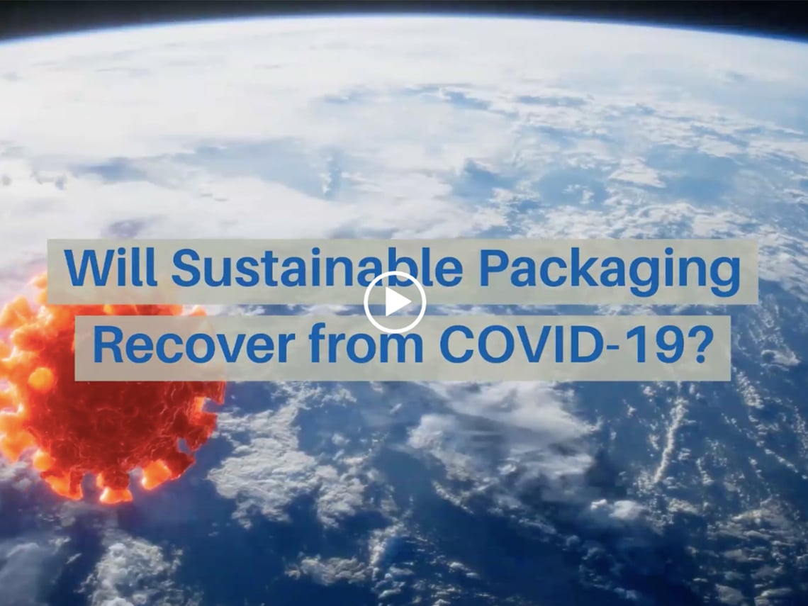 Picture of the world with the title "Will Sustainable Packaging Recover from COVID-19