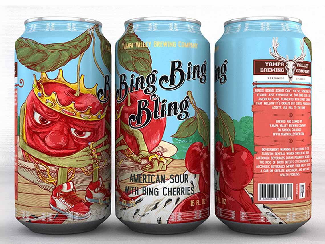 two beer cans with a colorful packaging design