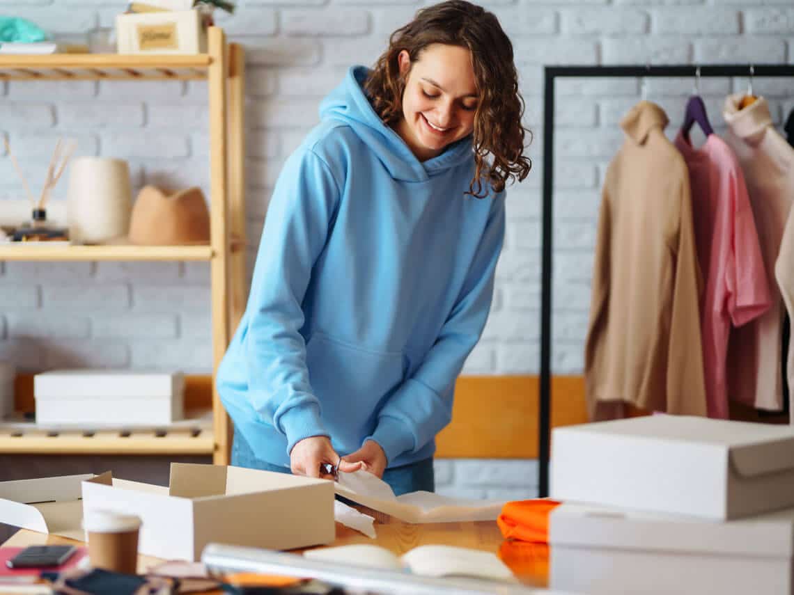 Woman with startup using pro packaging tips for her small business