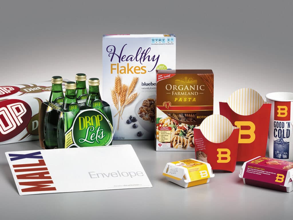 a variety of paperboard carton packaging